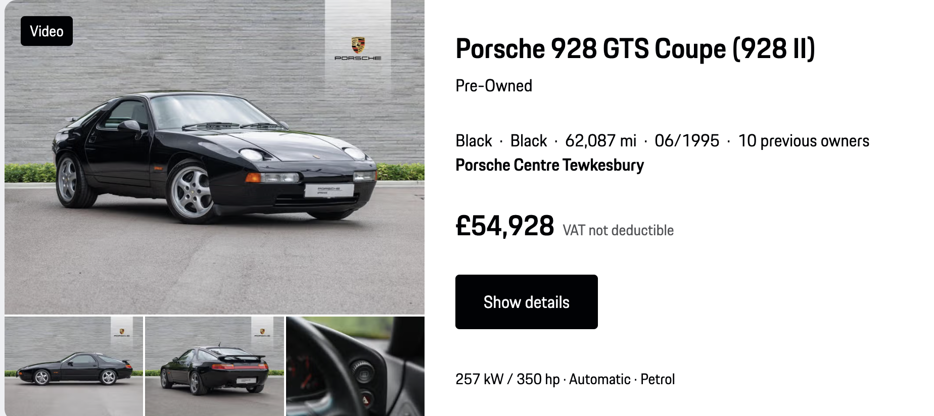 Porsche 928 GTS for sale, Porsche Centre Tewksbury